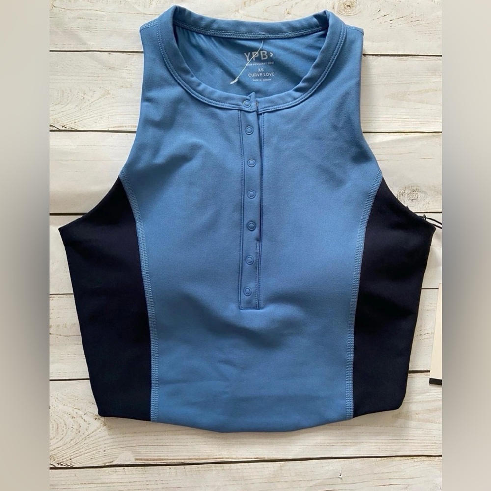 Abercrombie YPB Longline Sports Bra XS Blue